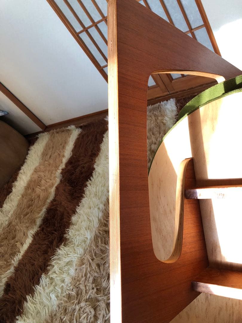 天童木工　低座イス　グリーン系③ 商品説明必読