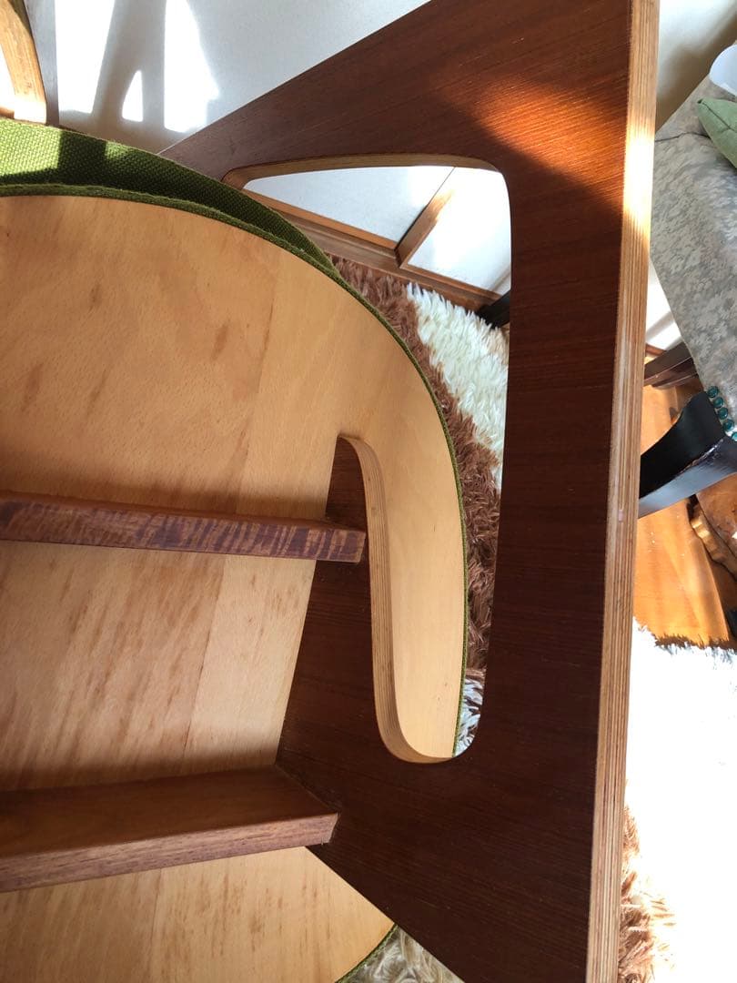 天童木工　低座イス　グリーン系③ 商品説明必読