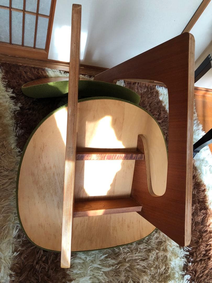 天童木工　低座イス　グリーン系③ 商品説明必読