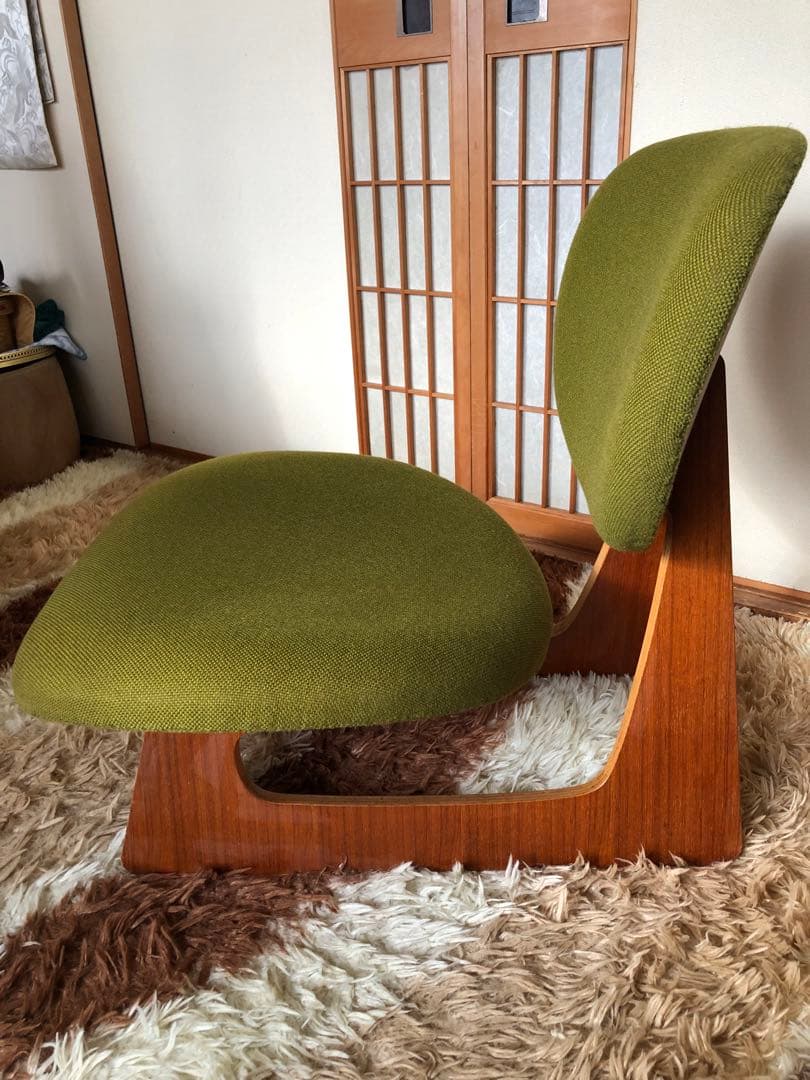 天童木工　低座イス　グリーン系③ 商品説明必読