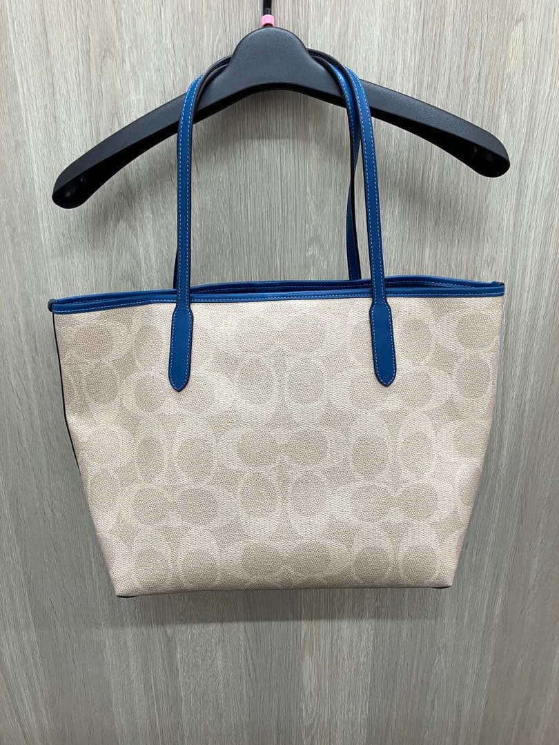 COACH コーチ　トートバッグ ベージュ/ブルー