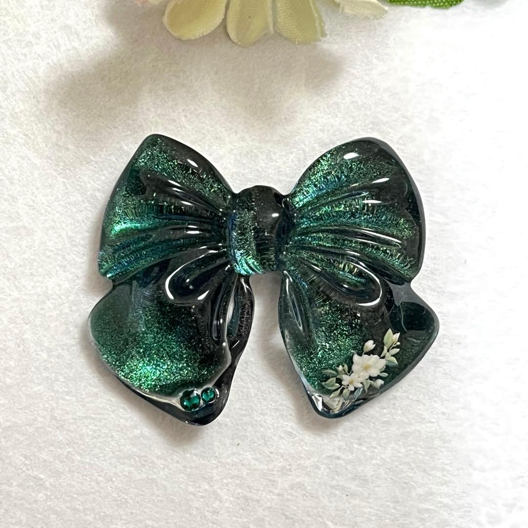 Ｎｏ．208 リボン型 レジン マーカー キーホルダー ペンダント