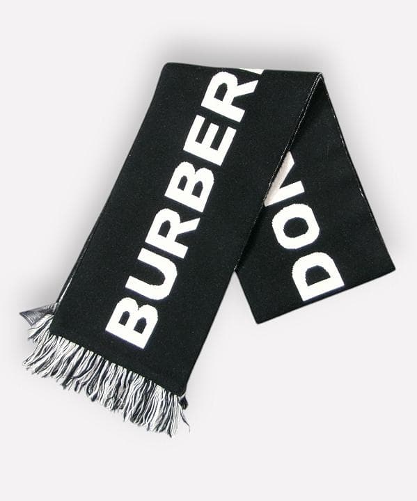 BURBERRY LONDON ロゴフリンジマフラー