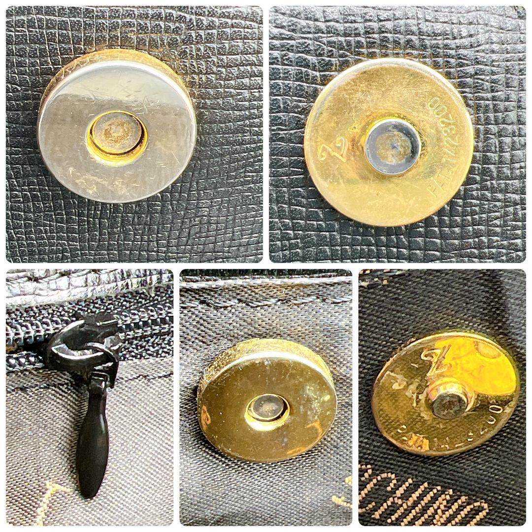 Moschino レザー ロゴプレート トートバッグ ブラック f649