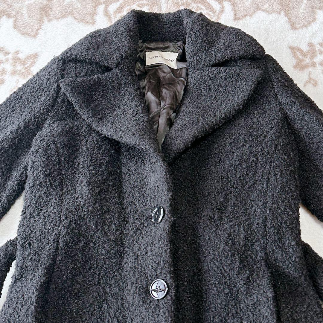 エンポリオアルマーニ ロング ボアコート ベルト テディベア ガウン 羽織り