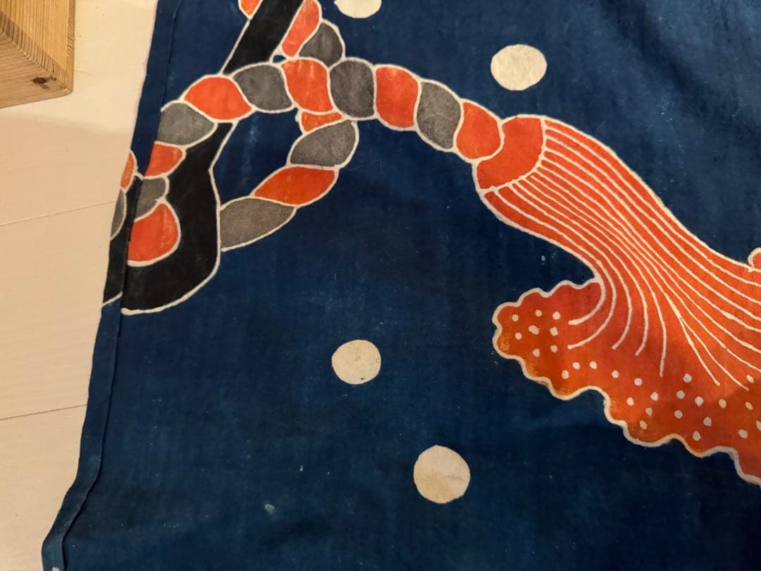 ②骨董レア品　日本古布　藍染木綿　東北馬飾り　観賞用、リメイク材料