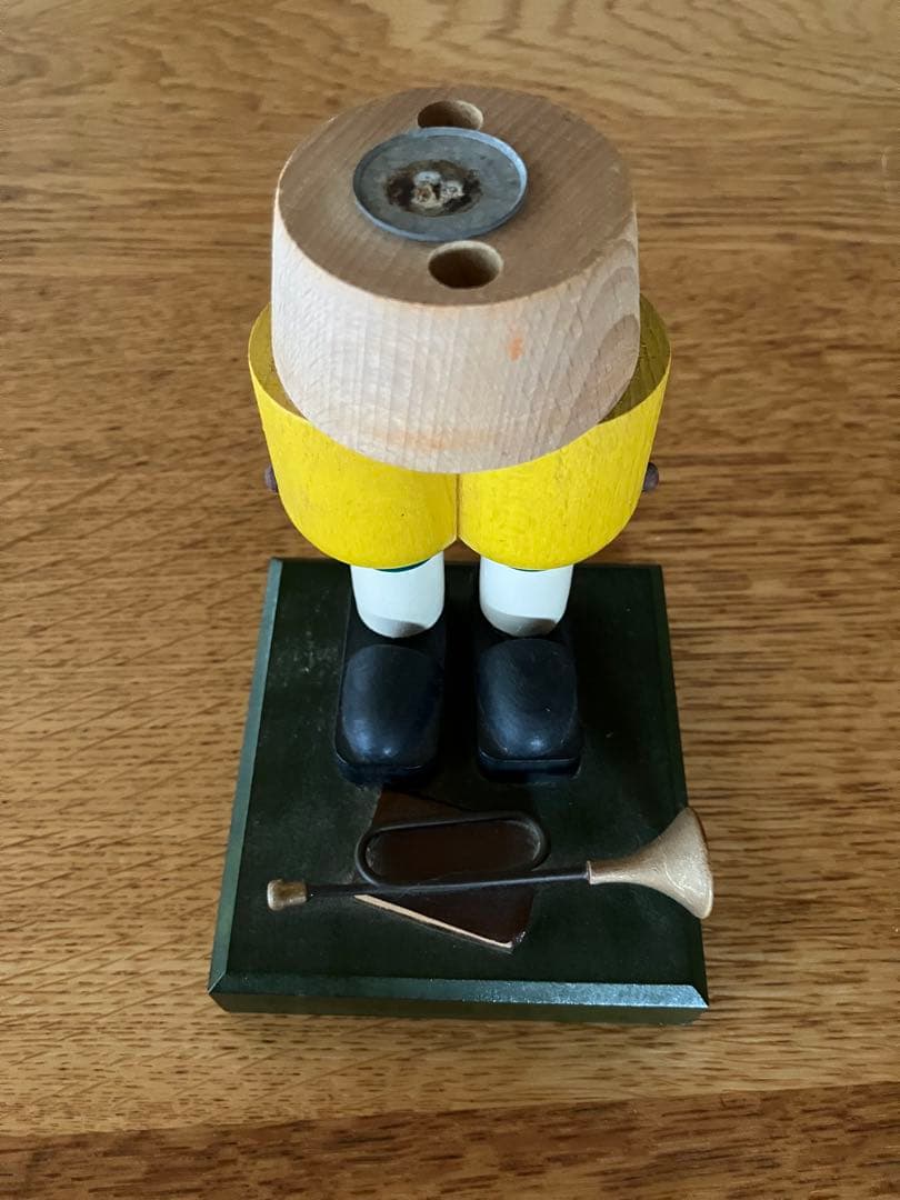 [レア]ドイツ　手作り木製オルゴール付きパイプ人形