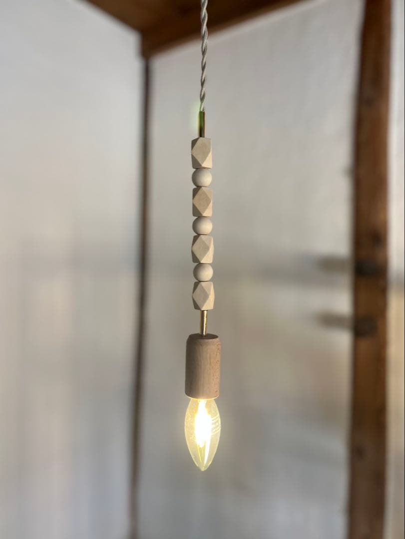 ウッドパーツのペンダントライト 木工照明