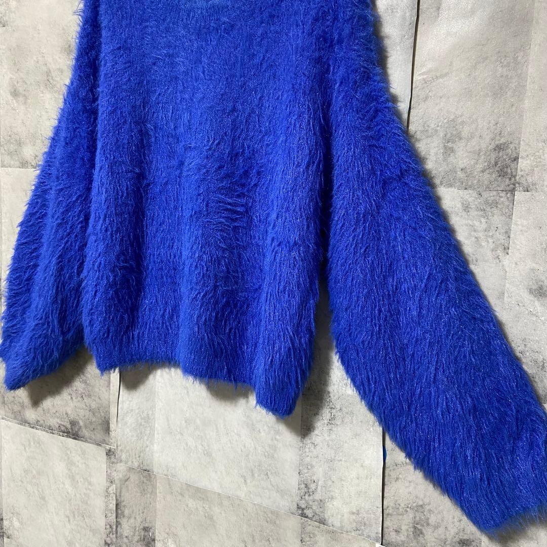 【ELISABETTA FRANCHI】シャギーニット サイズ40 ブルー 青