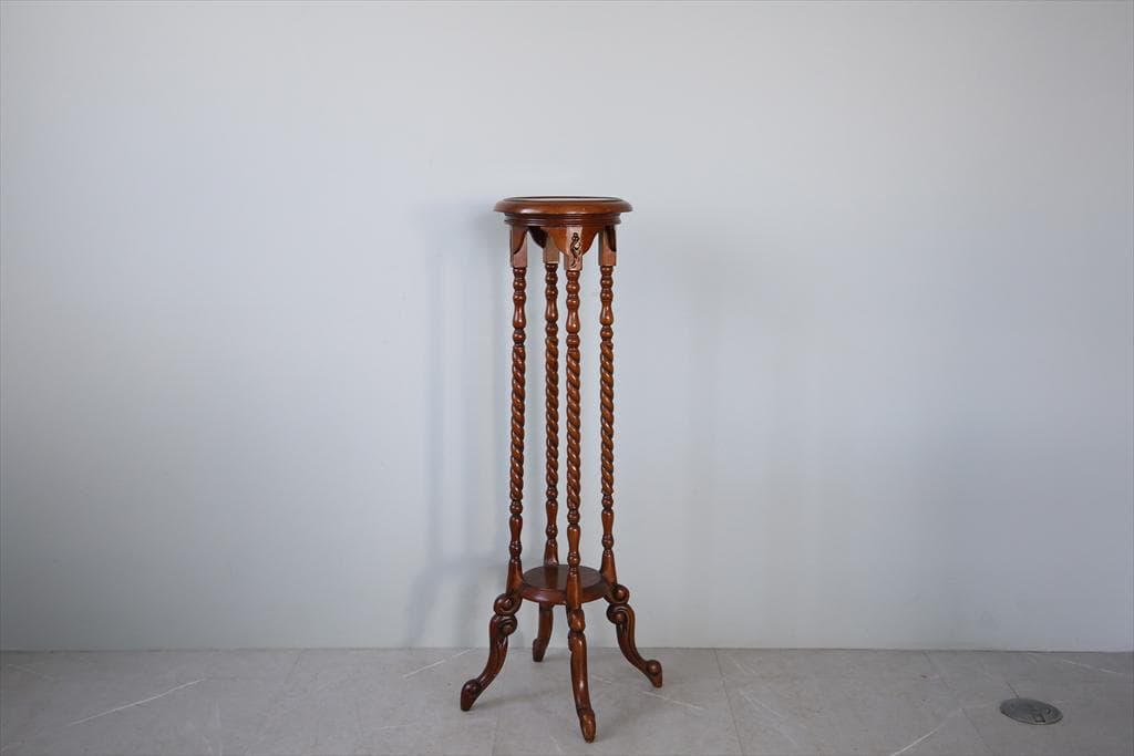 英国アンティーク木製フラワースタンド/花台/燭台/飾り棚テーブル(92-61)