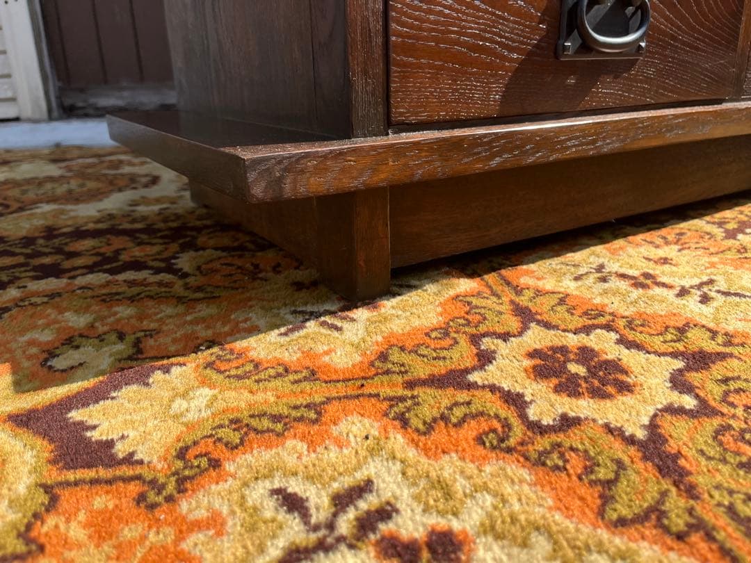 民芸 水屋箪笥 食器棚 和 格子ガラス 引き戸 古民家 昭和レトロ 飾り棚