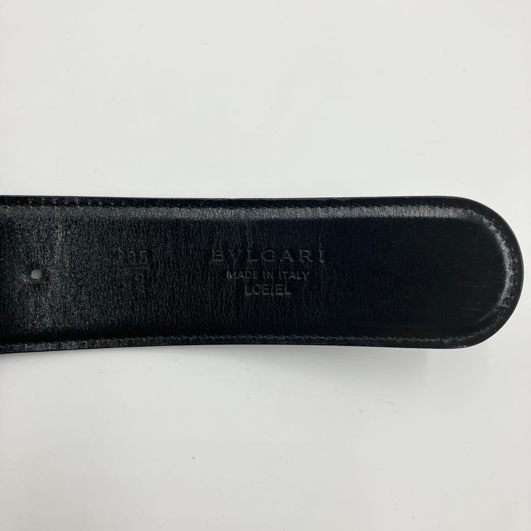 極美品✨ブルガリ ベルト サークルロゴ ビーゼロワン レザー ブラック