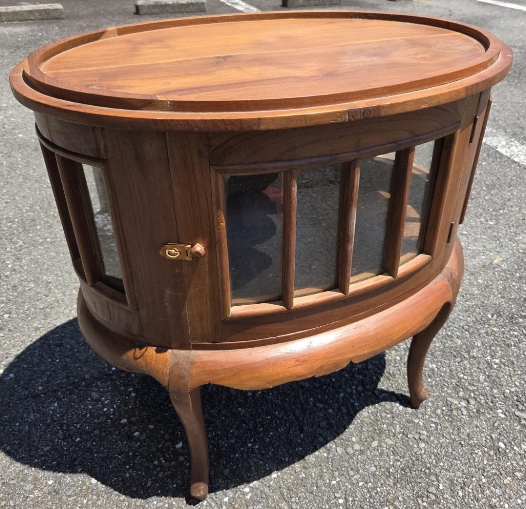 〈たのめる便・現状渡し〉ボトルショーケース 木製収納テーブル