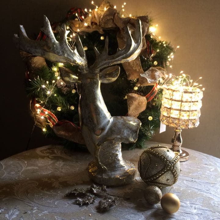 ホワイトゴールド トナカイ オブジェ