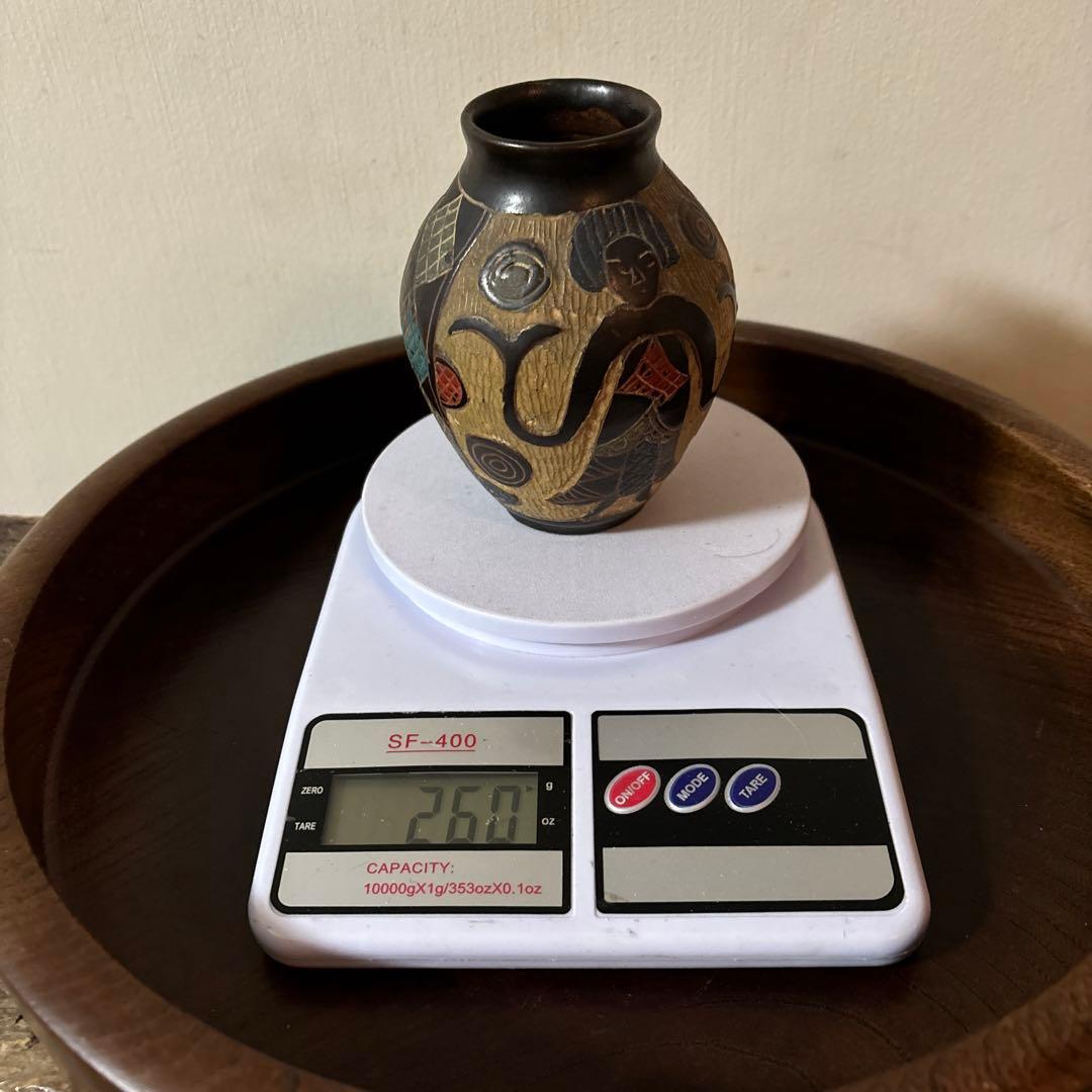 琉球　古典焼　小壺　④ 壺屋焼　やちむん　古民芸　アンティーク　骨董品検:李朝.