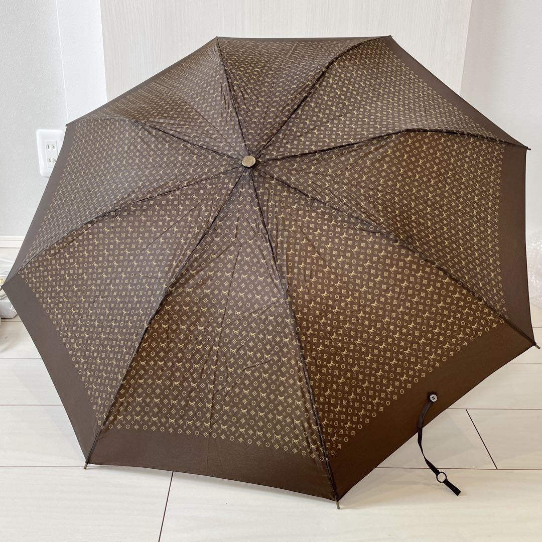 ルイヴィトン　パラプルュイ　オンデー　モノグラム　傘　折り畳み傘　ブラウン