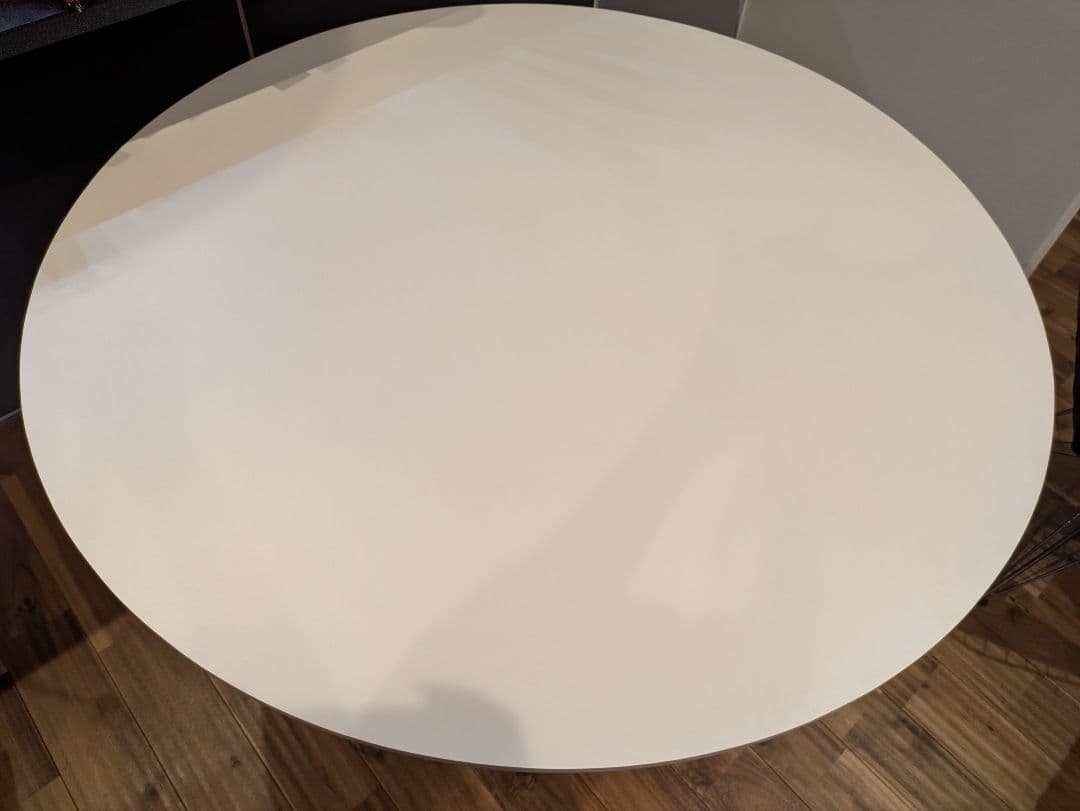 円形 ダイニングテーブル 115cm ラウンドテーブル 白 アイアン