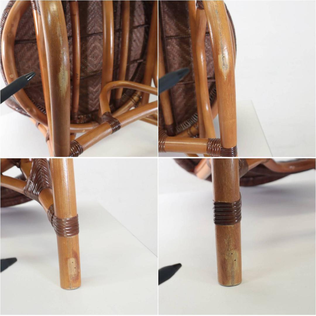 横浜 カザマ ビーンズチェア 椅子 老舗ラタン家具 座面高30cm 和室にも