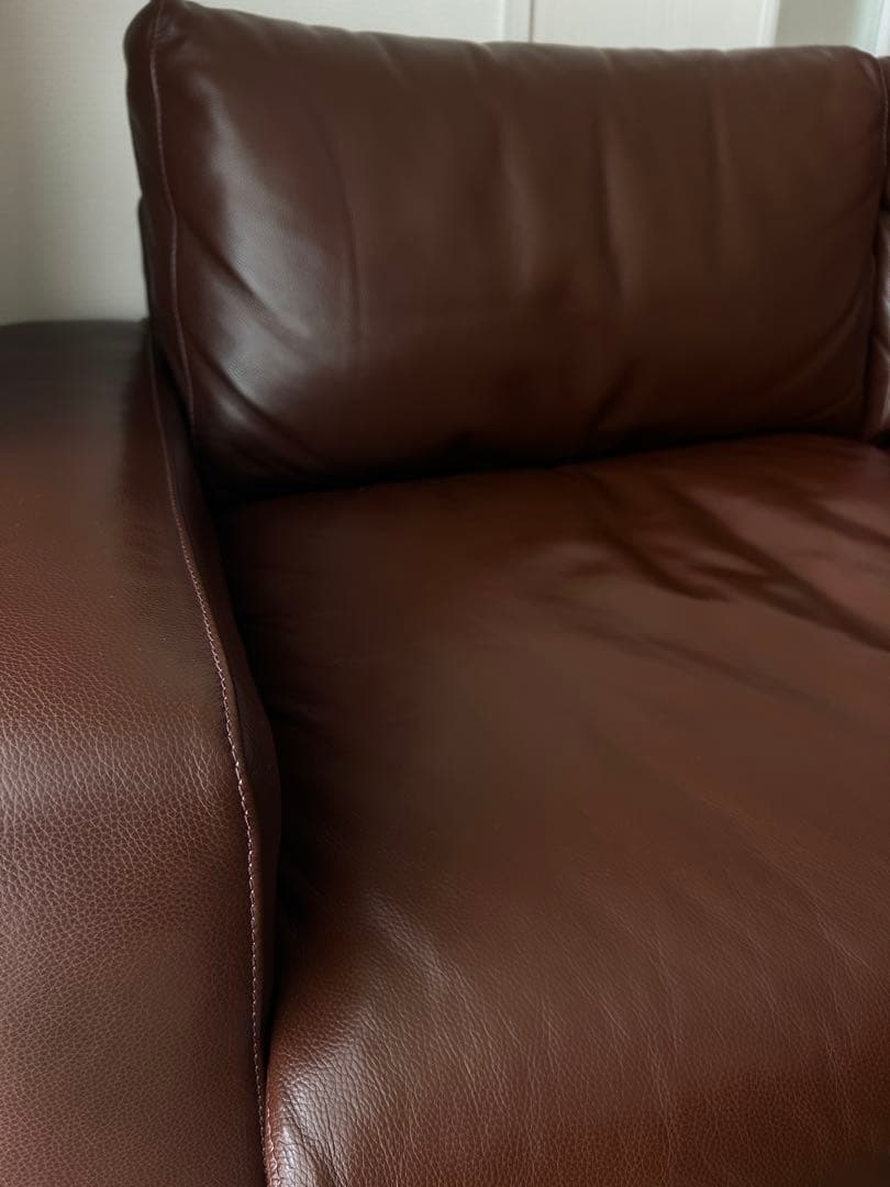 無印良品　ブラウン本革ソファ