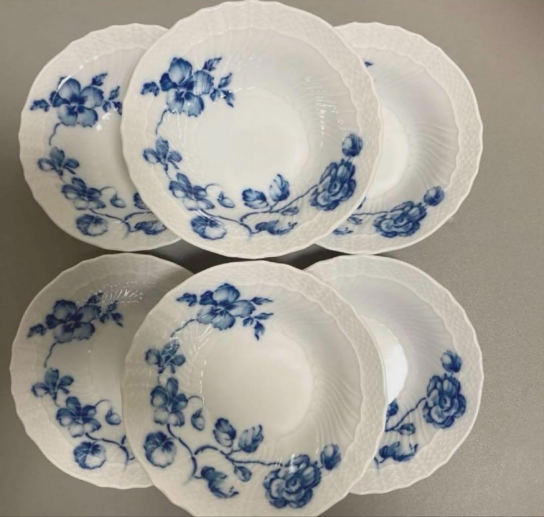 リチャードジノリ　ローズブルーフルーツソーサー6点