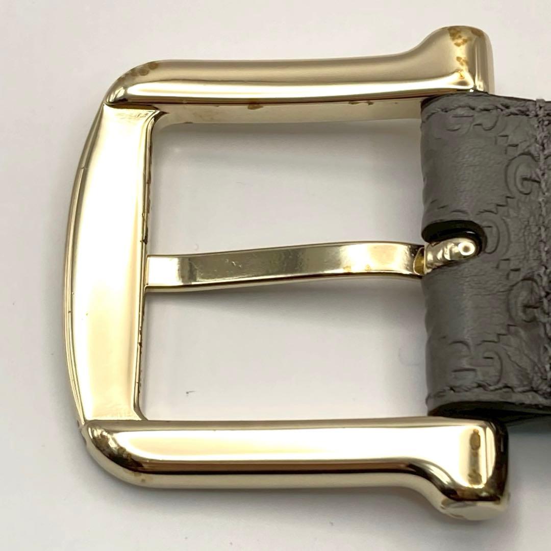 【美品】グッチ　ベルト　シマレザー　GG柄　281548 箱付き　保管袋付き