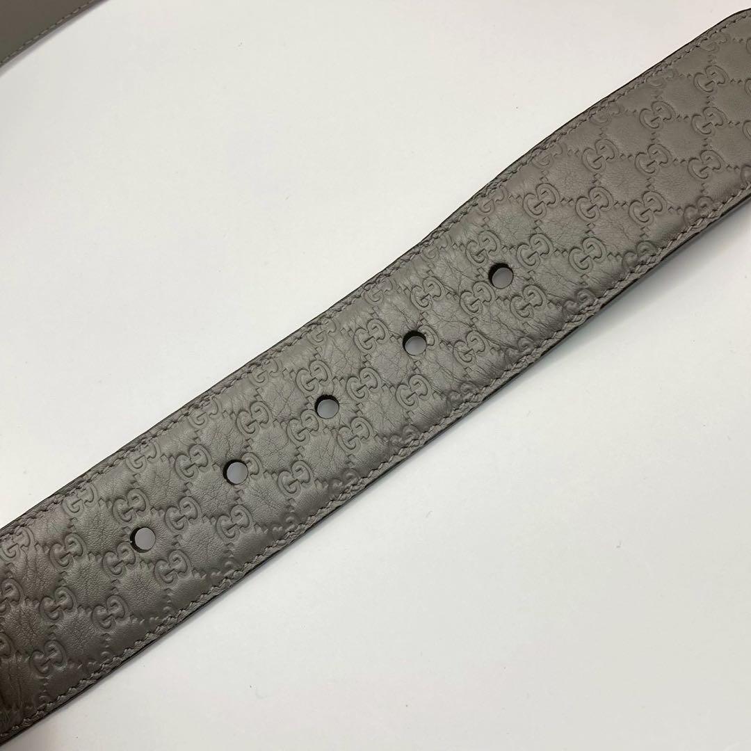 【美品】グッチ　ベルト　シマレザー　GG柄　281548 箱付き　保管袋付き