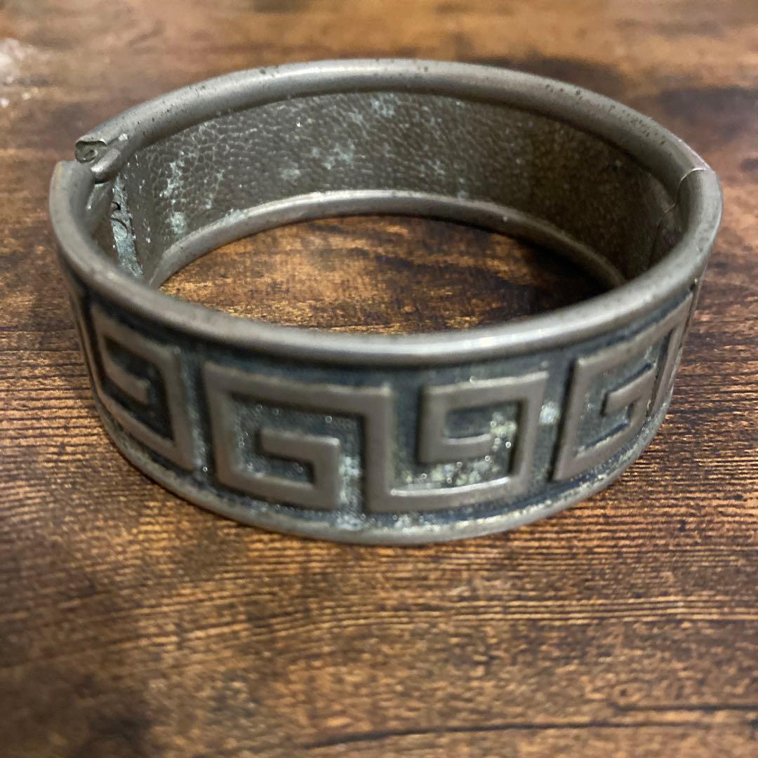 ヴィンテージ　バングル　インディアンジュエリー　雷紋