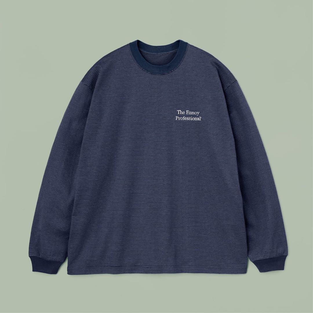 トップス ENNOY L/S BORDER T-SHIRT NAVY