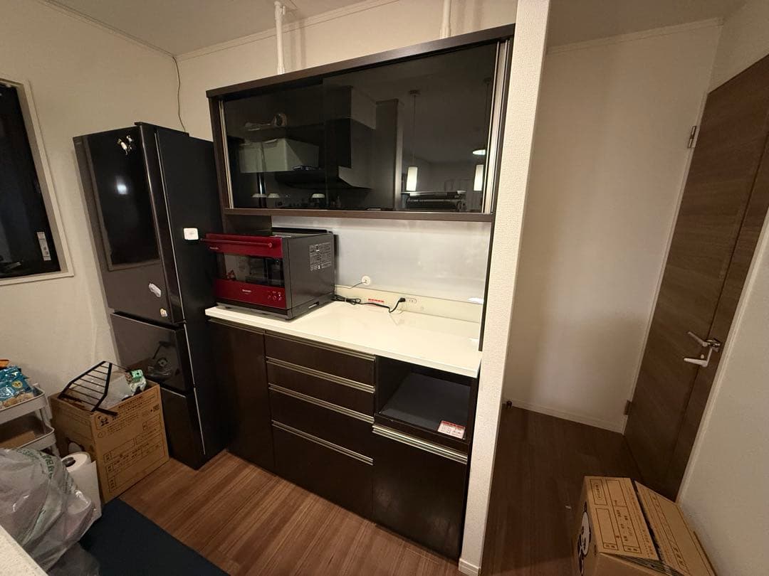 カップボード 食器棚 幅140 プレファ 高橋木工所 ブラウン 日本製