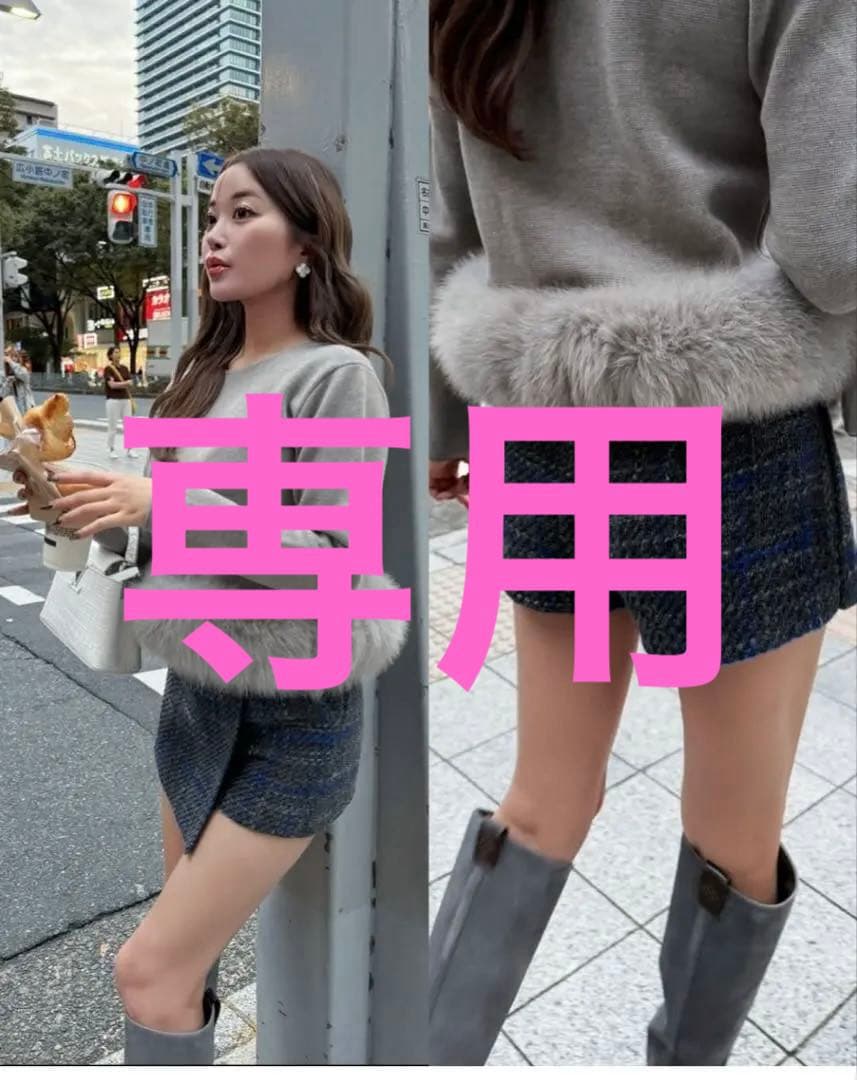 シェリエ　sheller Graph check wrap culottes