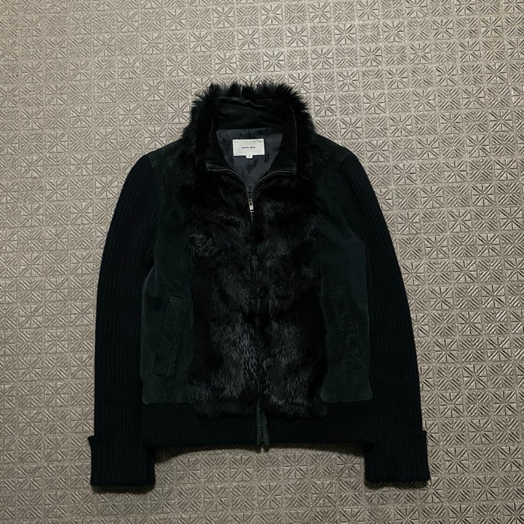 Y2K opium dark wear black fur knit 裏原 平成