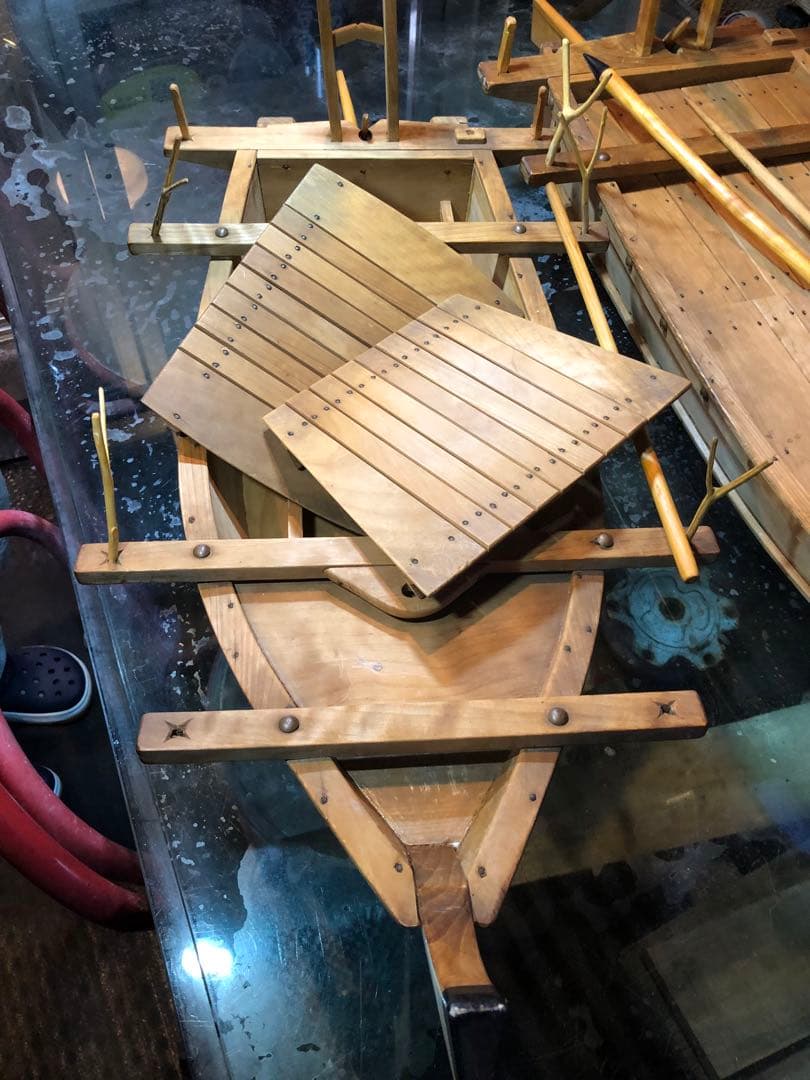 日本 昭和東京羽田 船大工 和船 大小2隻 工芸品 美術品 舟盛 模型 匠