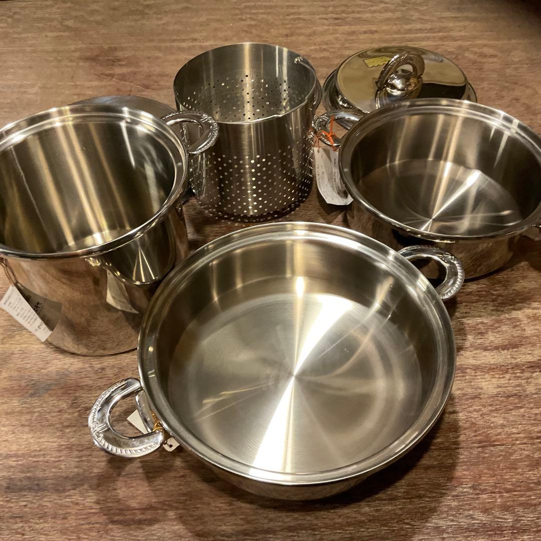 未使用保管品！ 高級ステンレス鍋 ナチュラルウェアー O-Ⅱ 3個セット