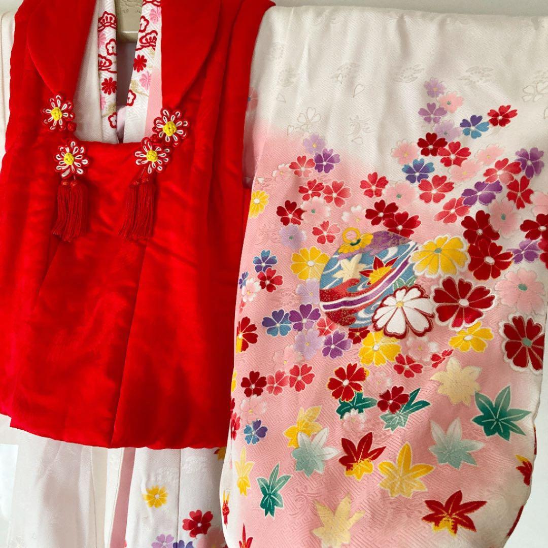 七五三 着物 お宮参り お祝い着 3歳 セット 中古品 正絹 アンティーク
