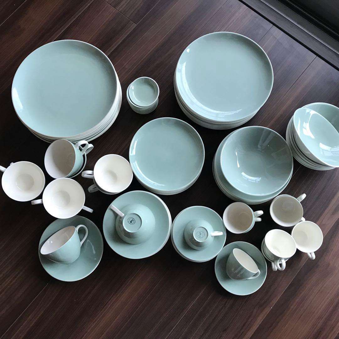 英国 Poole Pottery食器セット10人分　プレート　カップ＆ソーサー