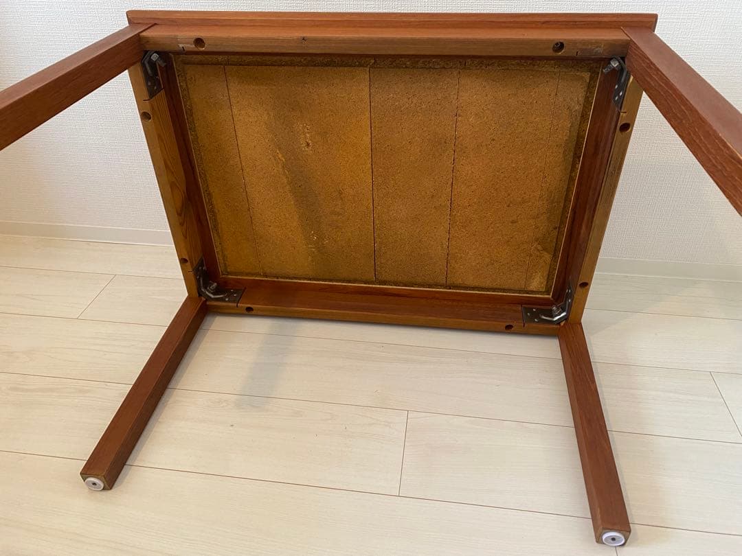 北欧 ビンテージ タイル テーブル 花 チーク