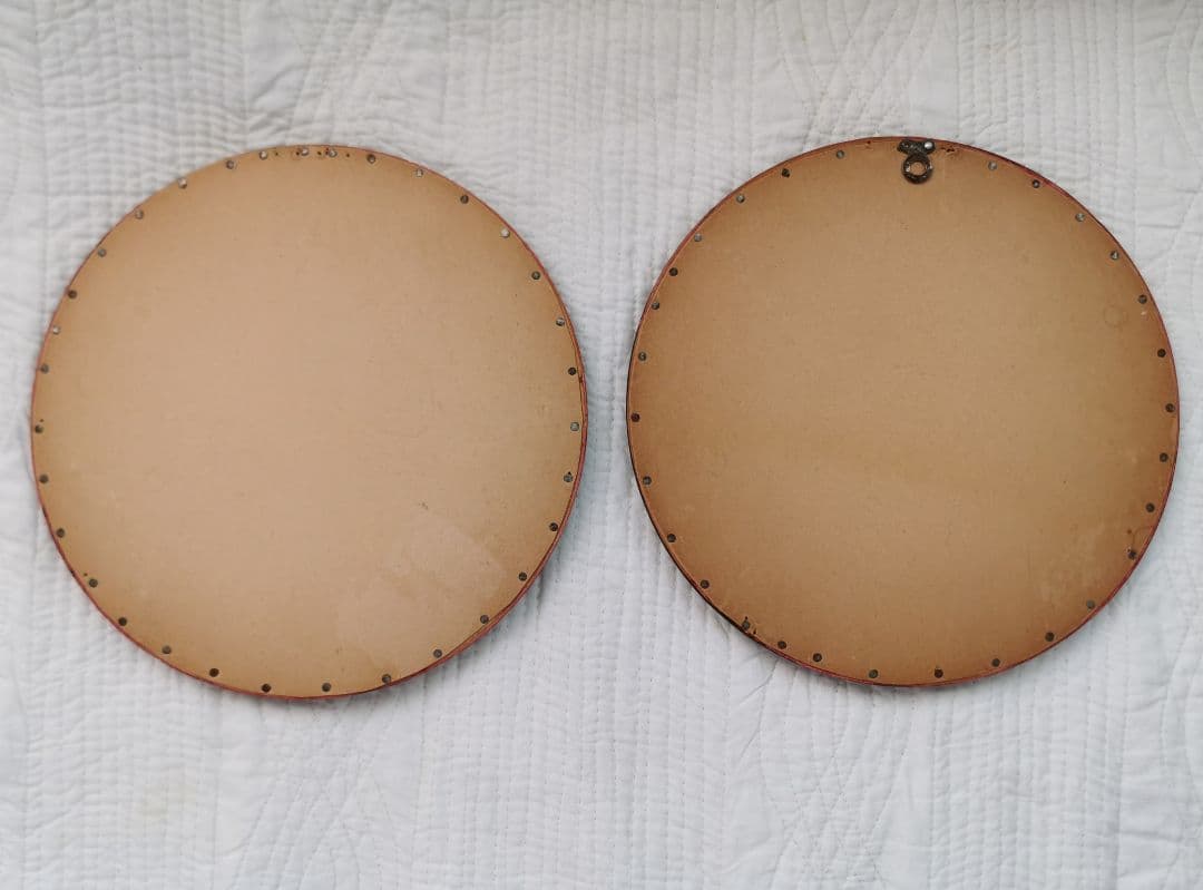 アンティーク ツヴィスト刺繍 樅の森林とトナカイ マホガニー/ウォールナット額