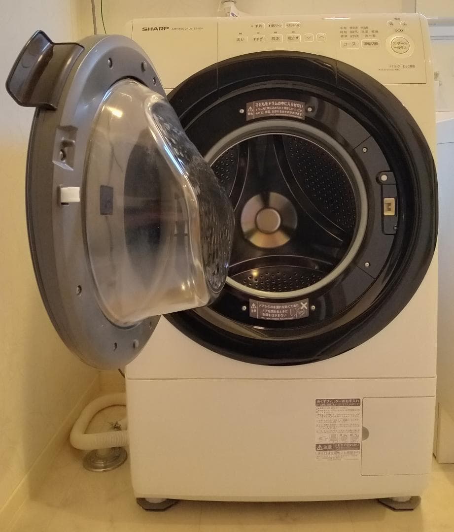 SHARP ドラム式洗濯機 ES-S7E-WL (左開き）本体 ホワイト