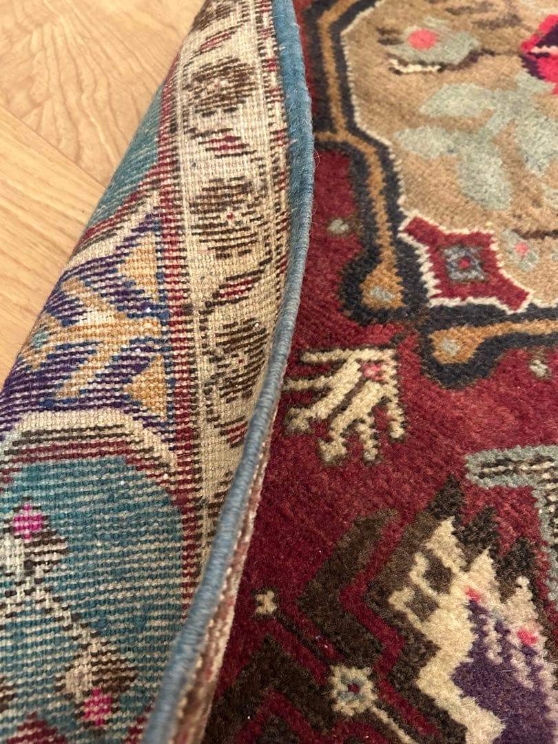 週末セール＊トライバルラグ・トルコヴィンテージラグ・ウール約54×119cm