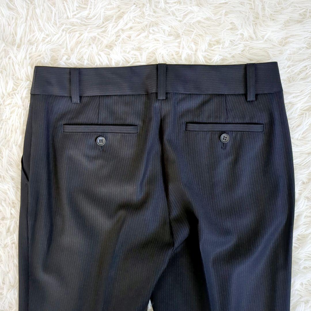 極美品✨️23区 レディースセットアップスーツ3点セット パンツ　ストライプ　黒