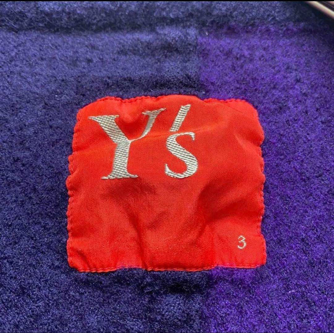 Y's ヨウジヤマモト　圧縮ウール　ジャケット　ストライプ　パープル