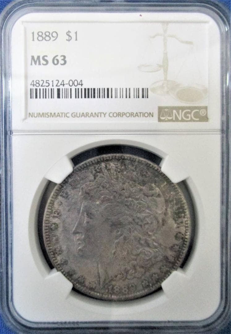 【鑑定済み本物保証】希少なダークトーン1889年 アメリカ モルガンダラー銀貨