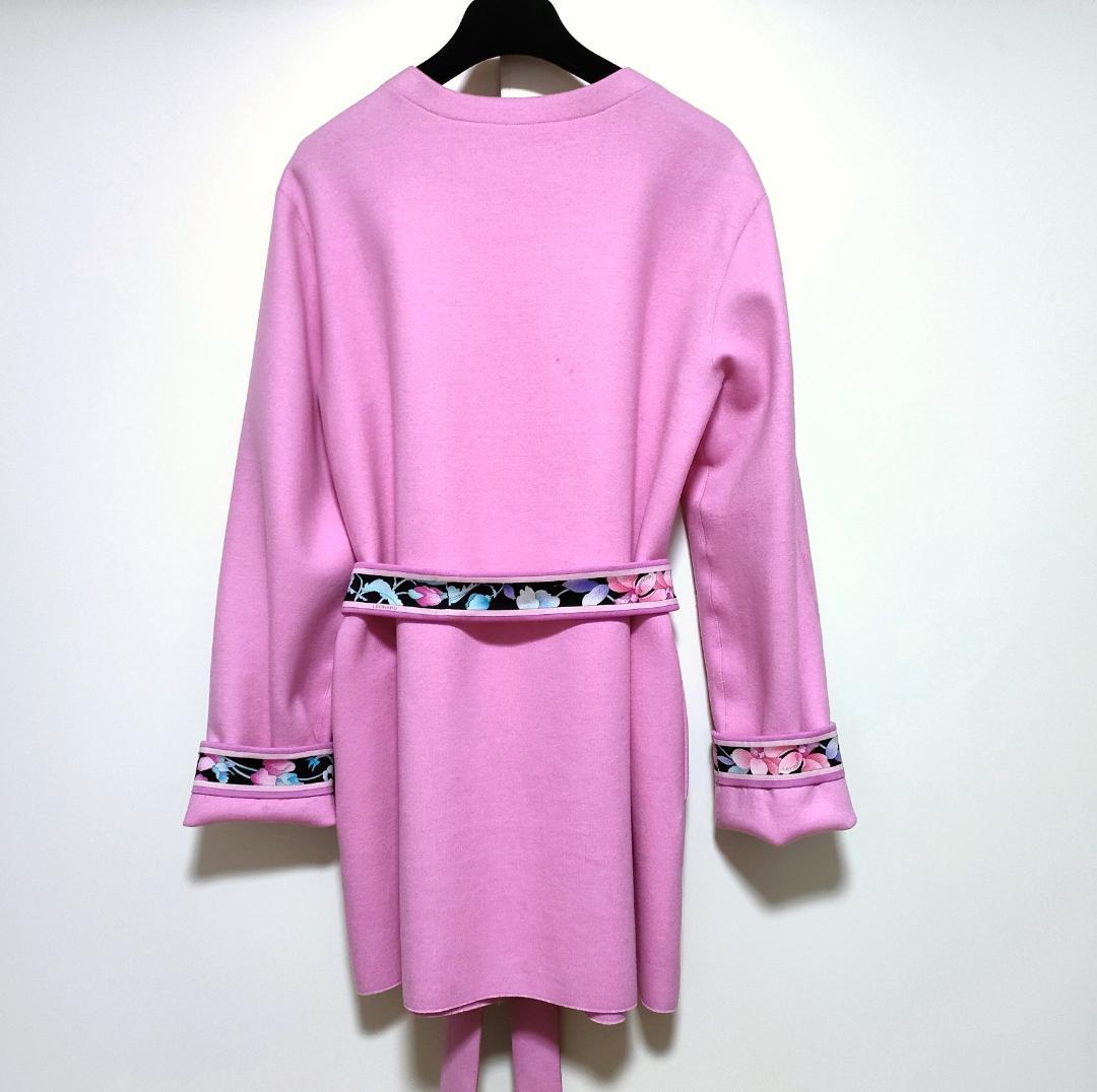 近年❤️レオナール コート❤️38 40 42 ピンク ハ ーフコート❤️大きめ