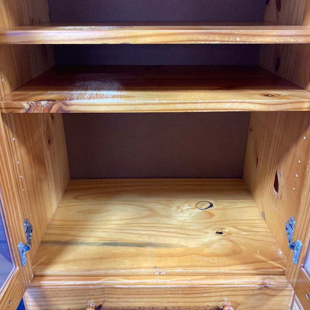 たのメル便　無垢材　木製キャビネット　食器棚　チェスト　戸棚　キャビネット