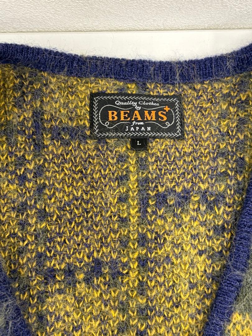 後*美様 【人気商品】BEAMS ダブルジャカード チェックパターン カーディガ