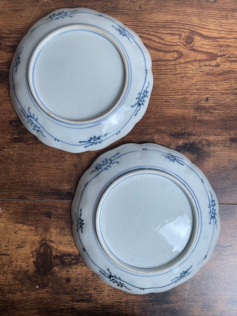 明治期 古伊万里 赤玉鯉滝上り図　大皿10客 中皿/七寸皿/お皿/アンティーク