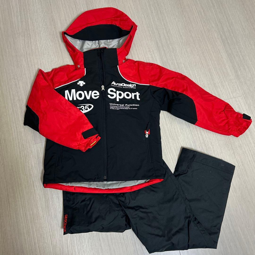 DESCENTE Move Sport 140 子ども用スキーウェア 黒/赤