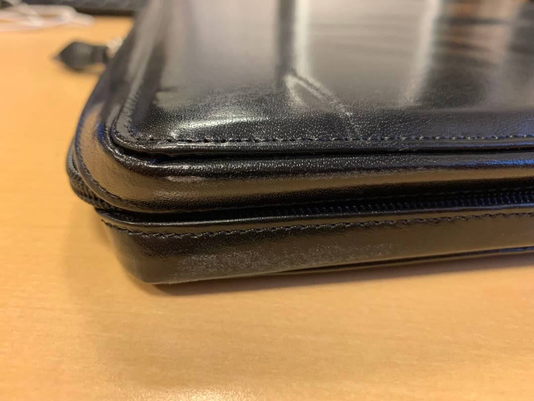 アシュフォード A4オーバーサイズ ダブルジッパー ドキュメントケース 黒