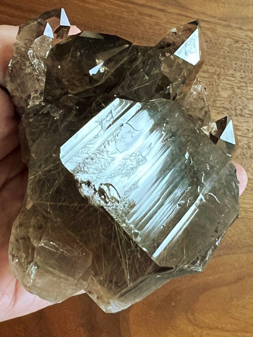 【ルチル内包】スモーキークォーツクラスター原石 天然石