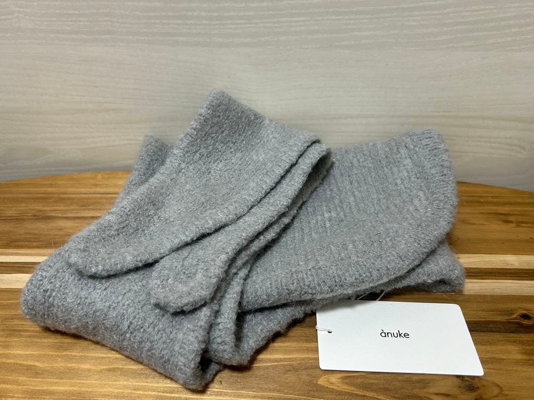 anuke　Boucle Knit Hoodie　フードマフラー　バラクラバ